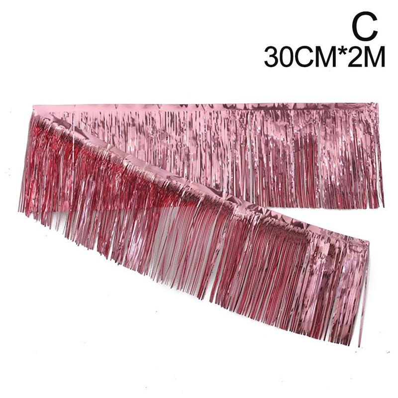 2m Birthday Party Backdrop Curtain Metallic Foil Fringe Shimmer Backdrop For Wedding Anniversary Baby Shower Photo Zone Bac W8u4: Rose Gold