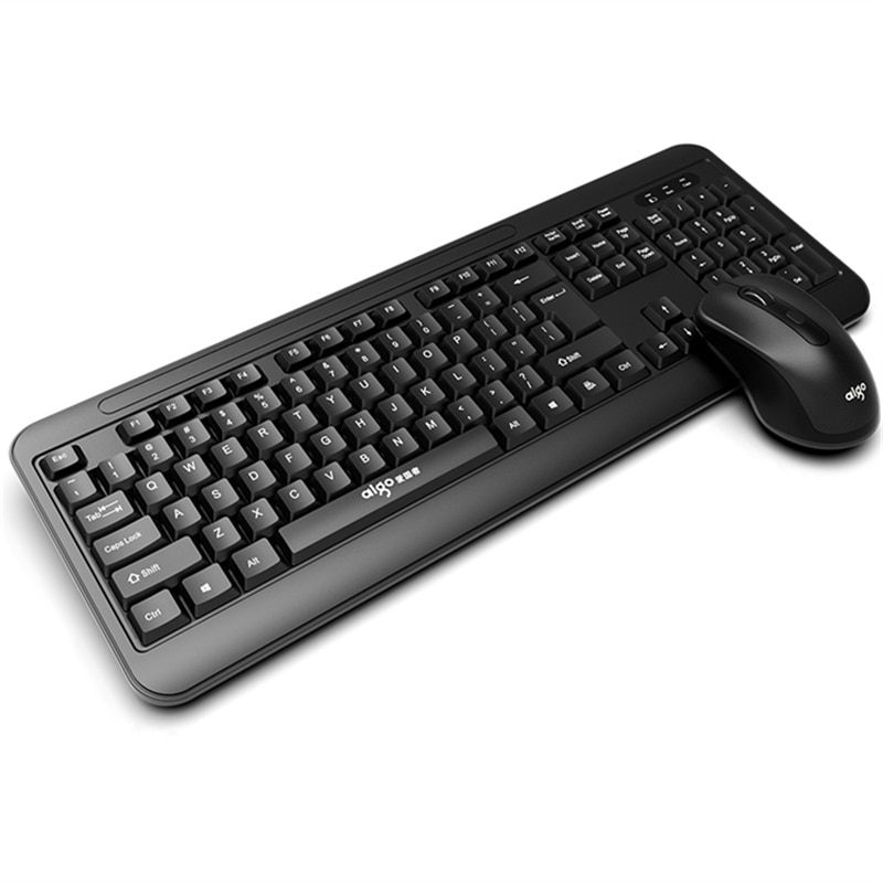 Aigo 2.4g trådløst lydløst tastatur og mus 104 taster gaming pc gamer tastatur mus combo sæt til notebook bærbar stationær pc