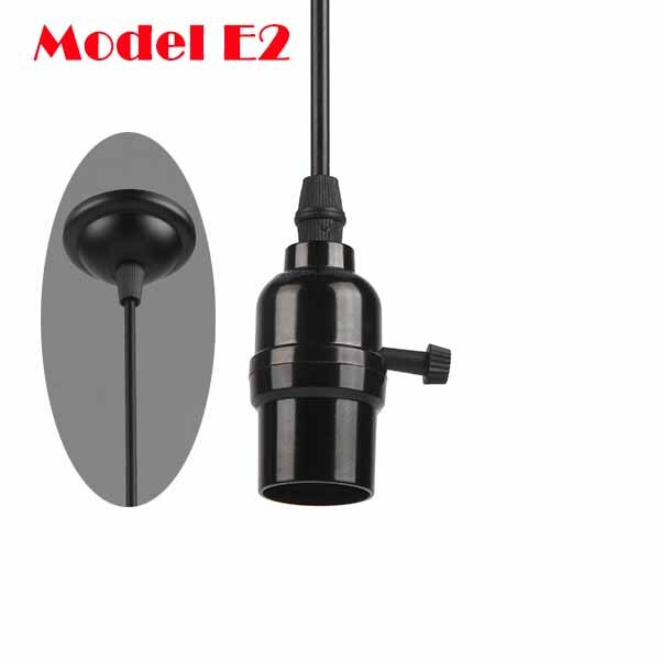 Met Schakelaar/Geen Schakelaar E27/E26 110 V-240 V Vintage Retro Aluminium Schroef Socket Hanger Lamp base Houder Hanglampen [DV5250]: Model E2