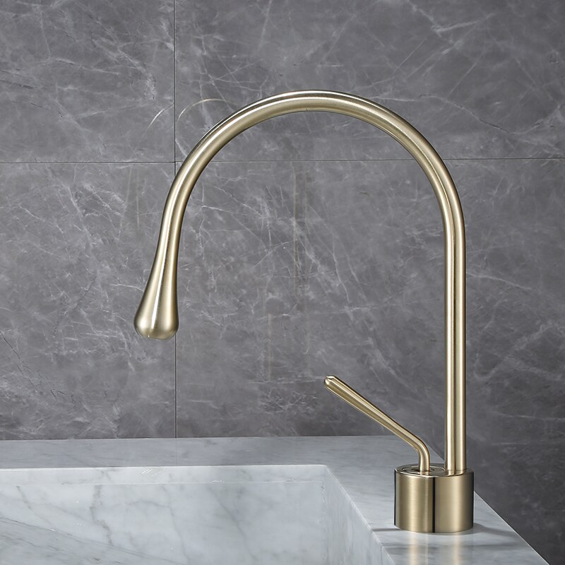 Tuqiu Antieke Badkamer Kraan Messing Wastafel Kraan Warm Koud Zwart Wastafel Kraan Messing Kraan Keukenkraan Draaibare Wastafel Waterkraan: Rose Red