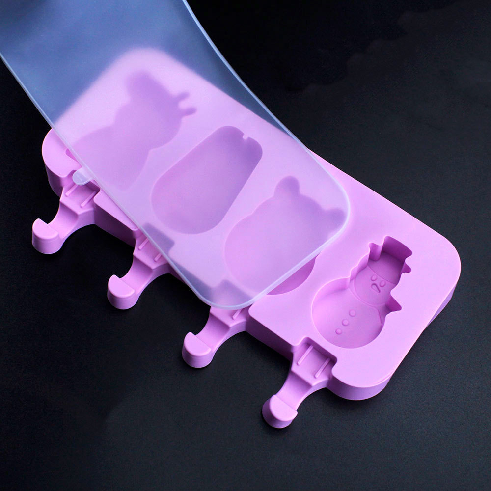 Moldes de silicona para helado DIY, molde para paletas de mano casero, molde para palitos de queso, bandeja de hielo con tapa
