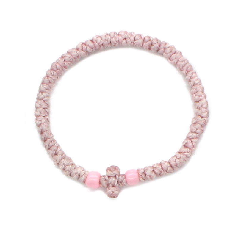 Pulsera cuerda oración ortodoxa única, cadena pulsera tejida cristiana griega griega: Marrón rojizo