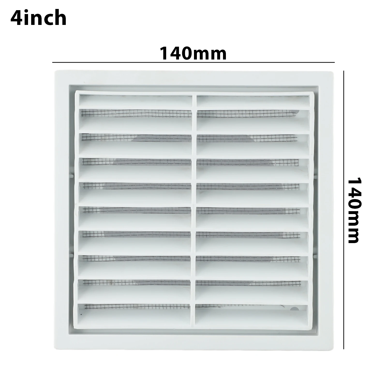 Plastic Ventilation Grille With With Steel Mesh Air Outlet Fresh Air Exhaust Outlet Fresh For Wall Ceiling Openings Duct Vents: Light Grey