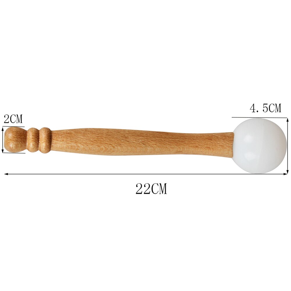 Rubber Mallet Stick Beater for Crystal Bowl Wooden Handle Sound Bowl with Rubber Ring Meditation Bowl Accessory