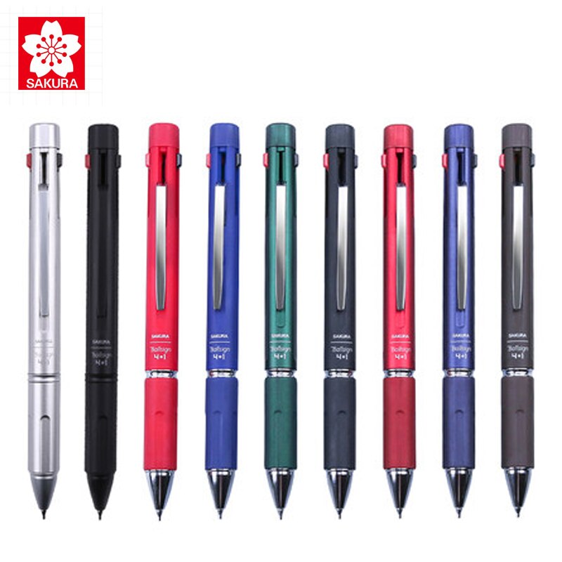 Sakura GB4M1004 Multifunctionele Pen 0.4Mm Vier Kleuren Gel Pen Plus 0.5Mm Automatische Potlood