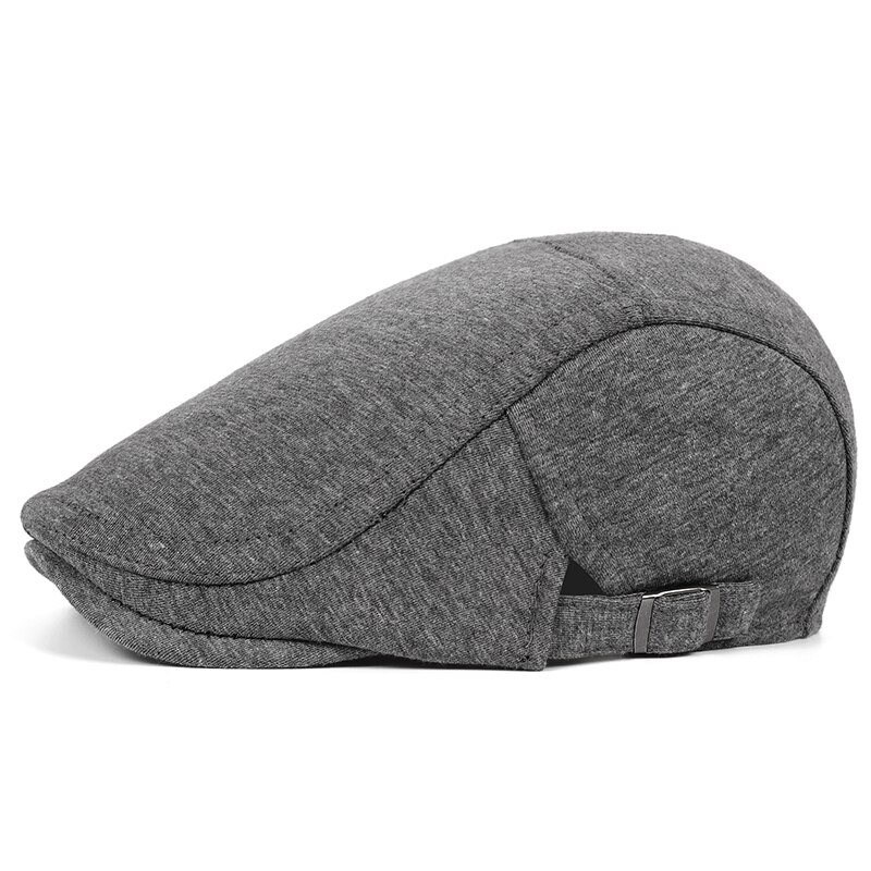 Bomuld mænd kvinder blød baret flad kasket driver retro vintage blød afslappet bager avisdreng kasketter cabbie hat: Mørkegrå