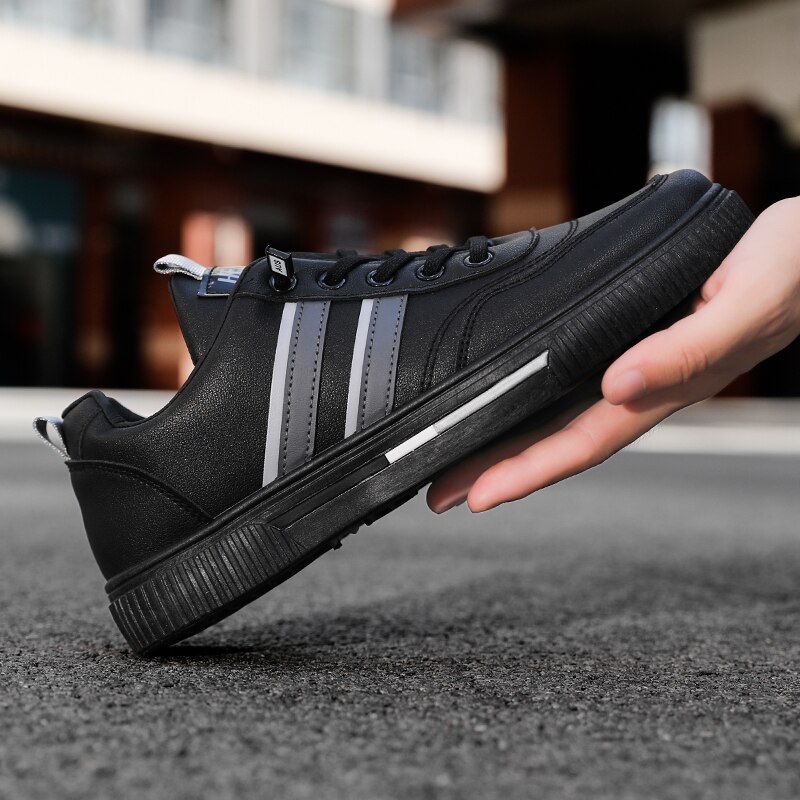 Hiver hommes chaussures Chaussures de Marche chaussures de plein air pour hommes blanc Toile chaussures hommes chaussures Plates menWarm cuir chaussures décontractées 40