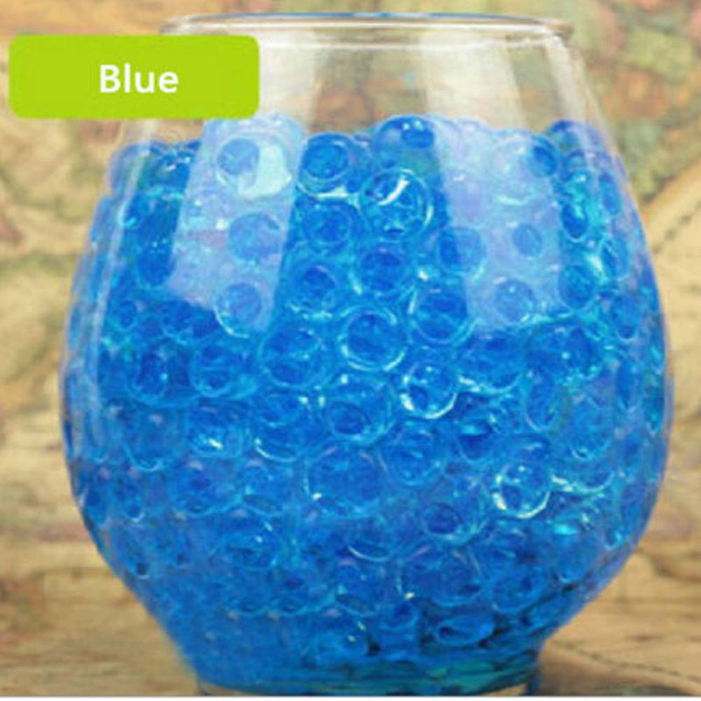 Perles d'eau en Hydrogel pour enfants, 500 pièces, cristal, terre, boue, plante d'eau, fleur, gelée, boules d'eau, jouet, Vase, décoration: Blue