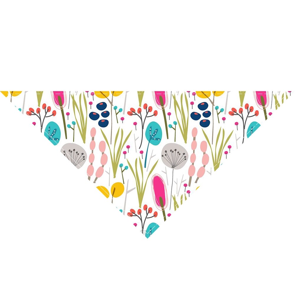 Adjustable Pet Dog Bandana Collar Neckerchief Pattern Little daisy Triangle Neck Scarf Saliva Towel Accessories: 7 / M