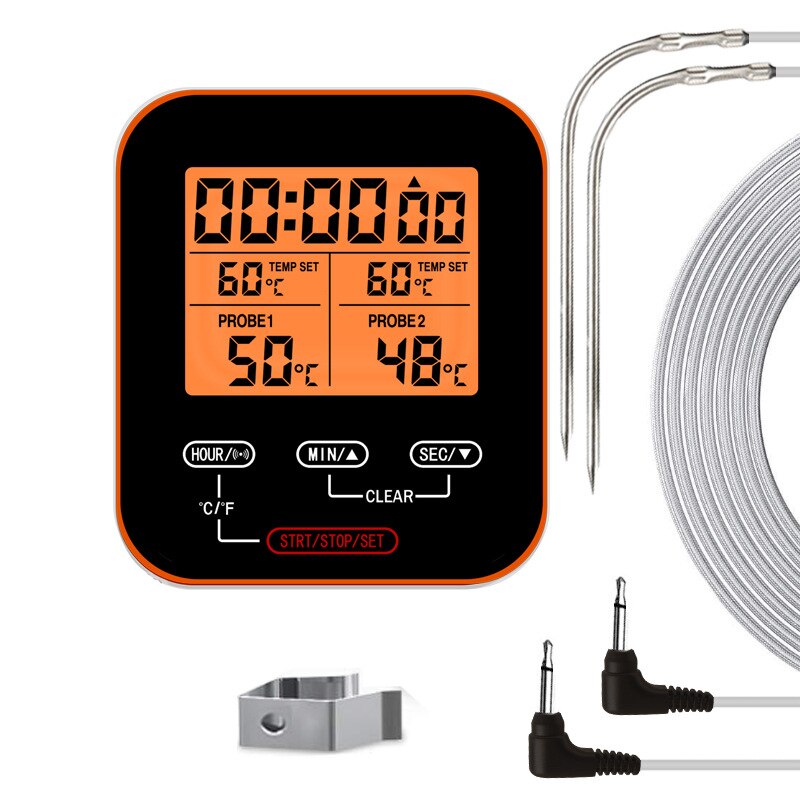 -Wireless Meat Thermometer,Digital Remote Food Cooking Meat Thermometer For BBQ Grill Smoker Oven Kitchen: Burgundy