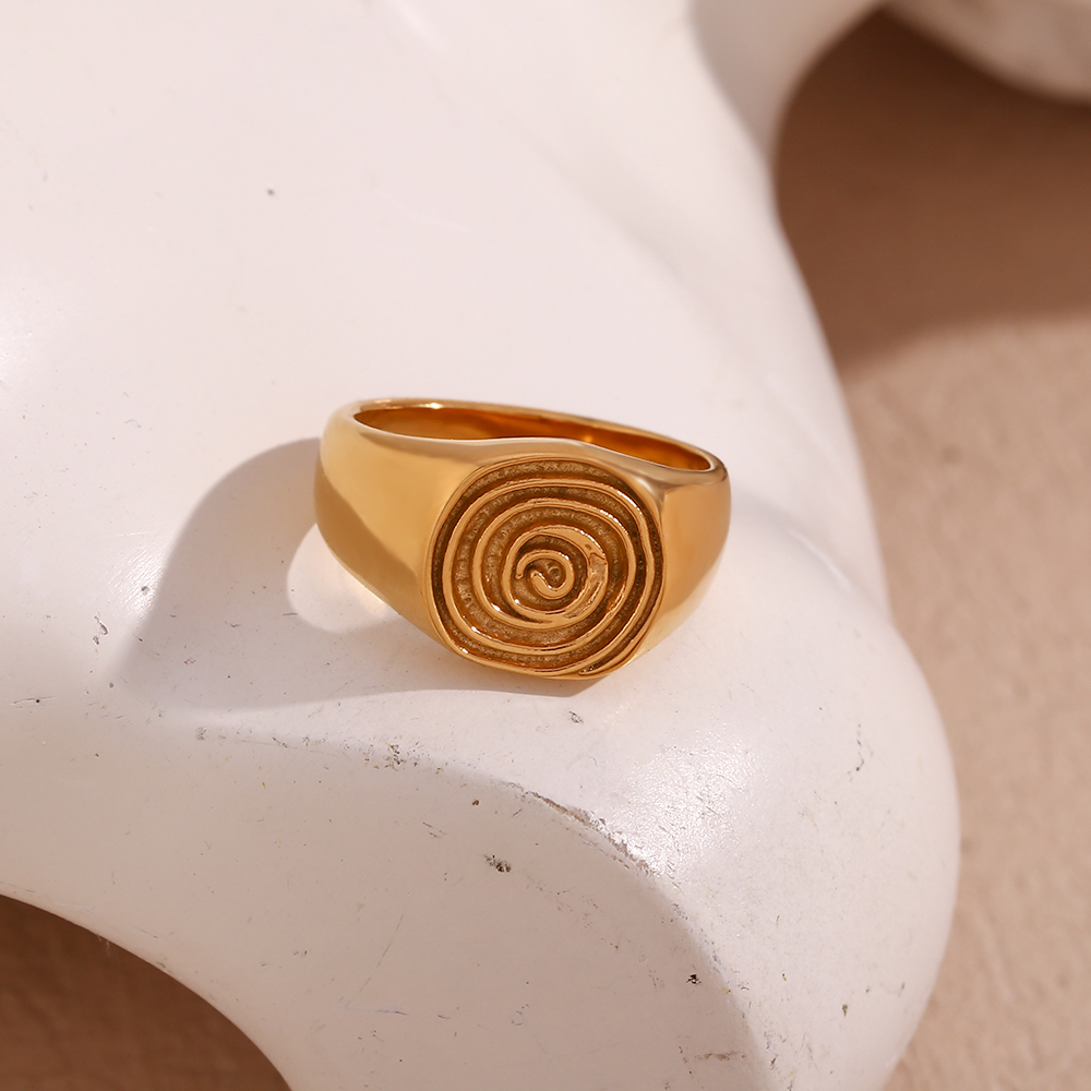 E. b. schöne Finger abdruck Ring Dichtung sring lustige wasserdichte Anlauf frei 18 Karat vergoldeten Schmuck 316l Edelstahl Dekoration