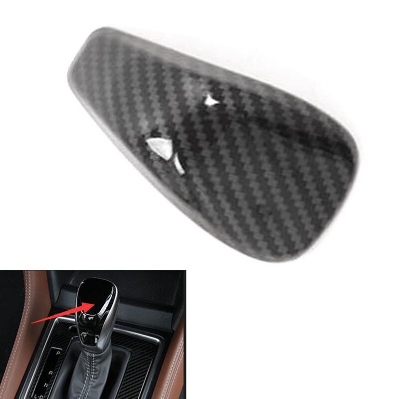 Car Gear Shift Knob Head Cover Sticker Interior Car Styling Accessories ABS Carbon Fiber Black for Subaru Forester