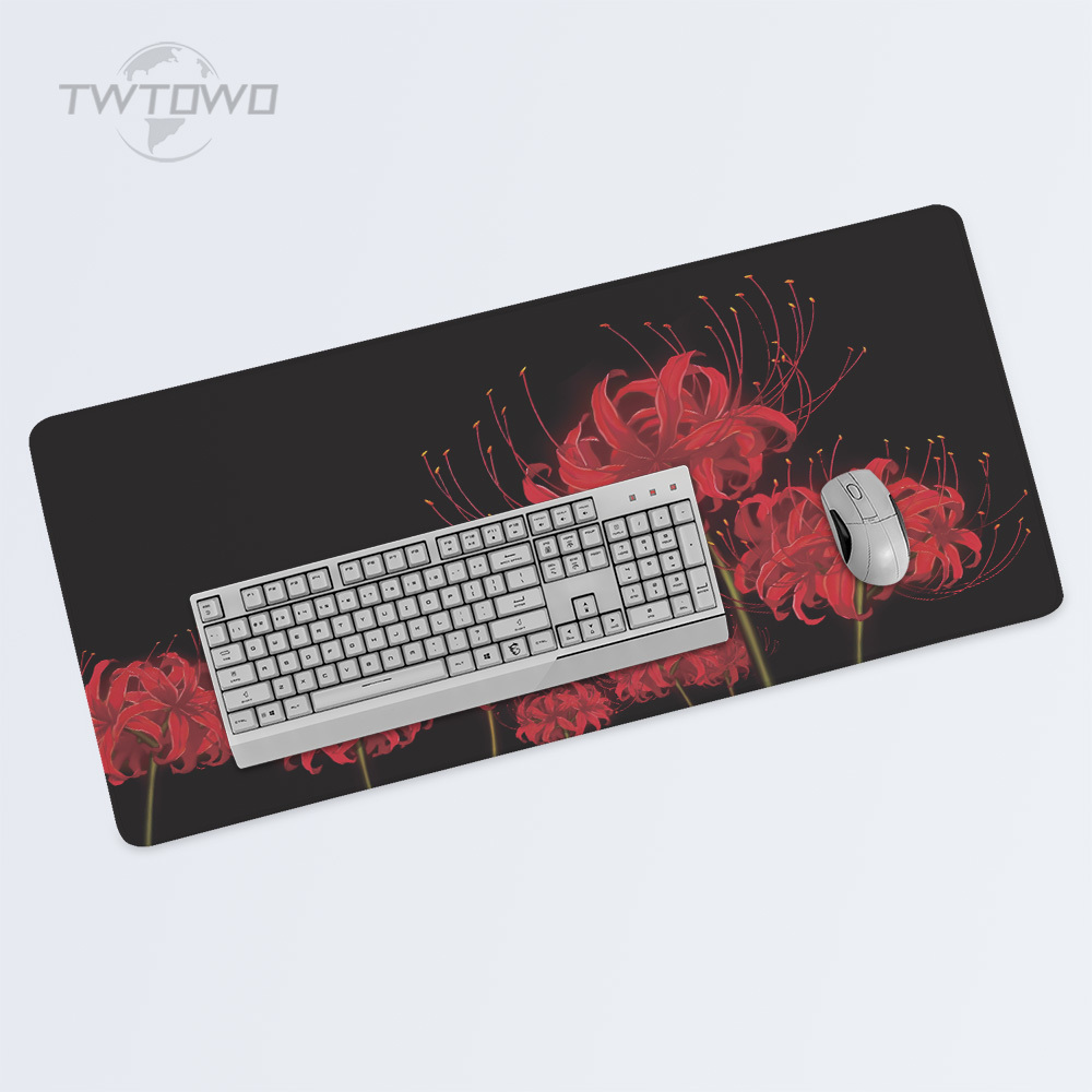 Mauspad Gaming Red Spider Lily XL Home Custom HD Großes Mauspad XXL Tastaturpad Büroteppich Weiches PC Desktop-Mauspad