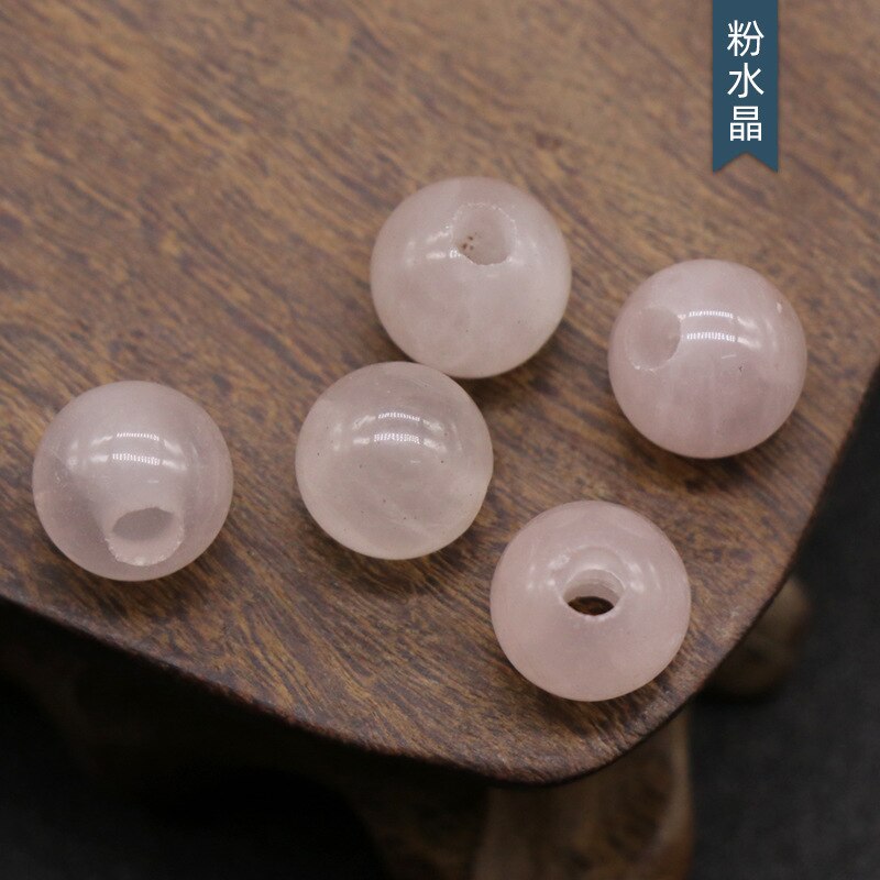 5 Pz/pacco 10 Millimetri di Grandi Dimensioni Del Foro Branelli Allentati Flat Round Formato Del Foro 3 Millimetri Naturale Semi-Preziose Agata Rosa quarzo Perline Fai da Te per Il Braccialetto: Rose Quartz