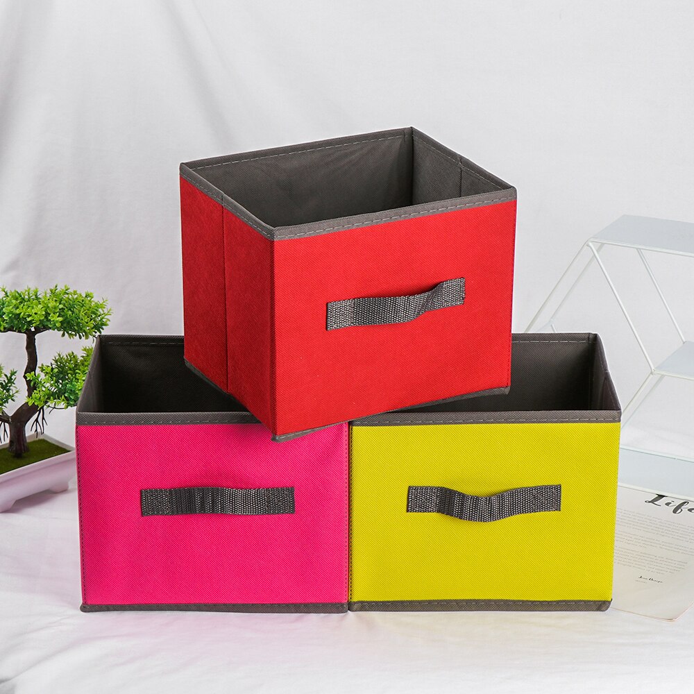 Canvas Foldable Square Felt Home Storage Collapsible Basket Bag Folding Box Nursery Underwear Magazine Organizer Laundry Basket