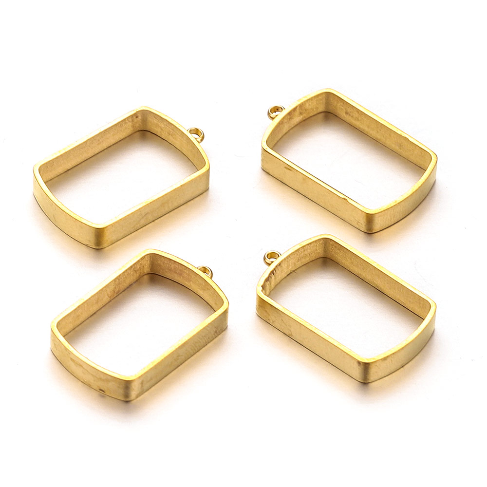 10 Uds. De marcos abiertos de acero inoxidable, colgantes de marco hueco, dijes para fundición de resina, moldes para joyería, collares, pendientes, suministros para hacer: Verde