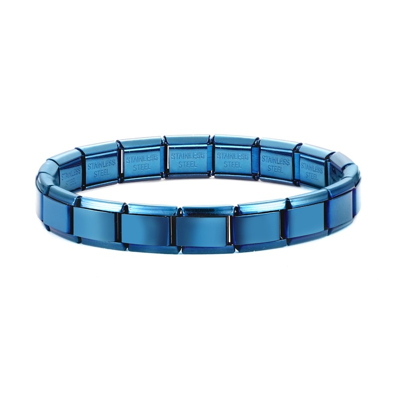 Youvelst-pulsera de módulo personalizado, Itanlian brazalete elástico, de acero inoxidable, a la
