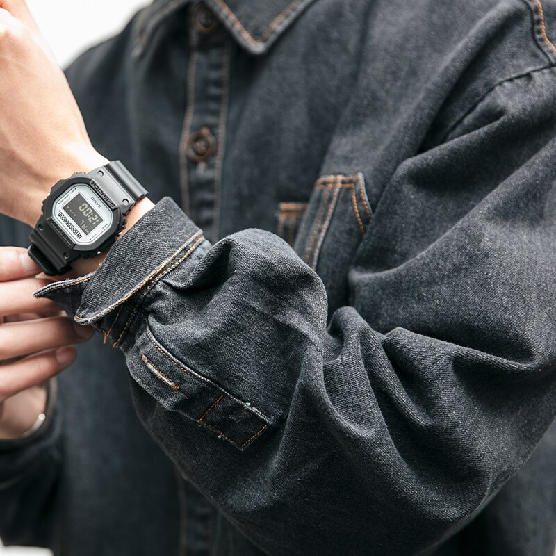 Chemise en Denim japonais, Streetwear de , manteaux de travail coréens pour hommes, vêtements à manches longues pour Couple, haut Harajuku, 2022