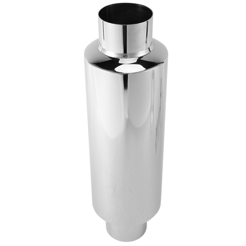 thumbnail image 2 of MIJ Exhaust T304 Stainless Steel Universal Muffler – 4" Round X 8" Long – 2.5" Inlet 2 of 3