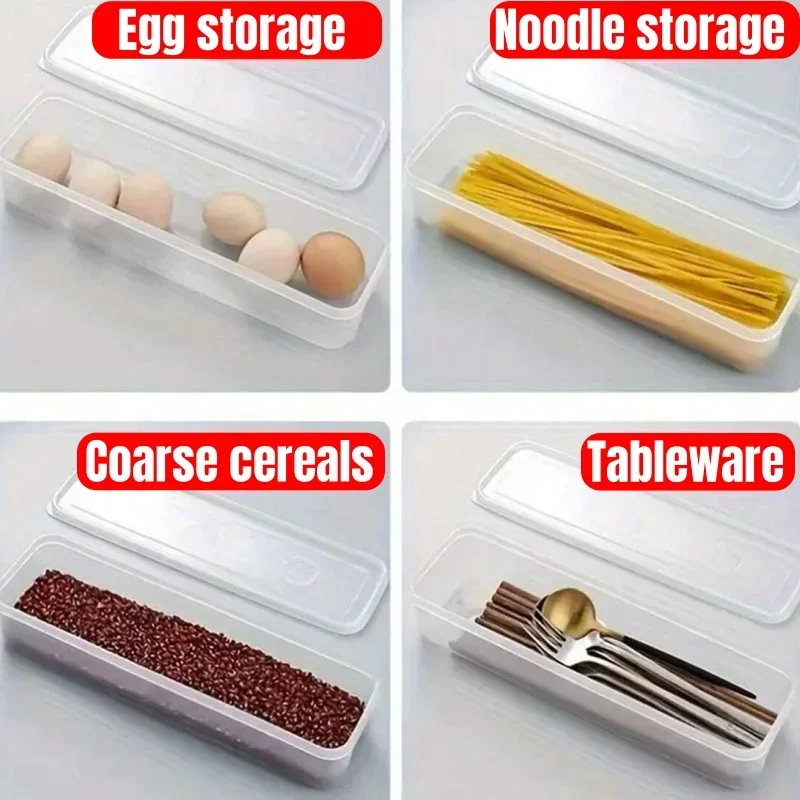 Cajas de almacenamiento para refrigerador con tapa, caja de plástico para mantenimiento fresco, cebollas de cocina, huevos Cilantro, contenedor sellado de fideos, 1/4 Uds.