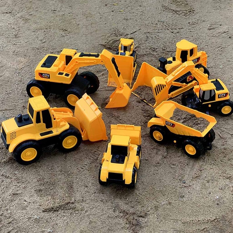 Graafmachine Dump Truck Speelgoed Voor Kinderen Mini Inertiële Bouw Voertuig Beweegbare Gewrichten Bulldozer Digger Model Kinderen