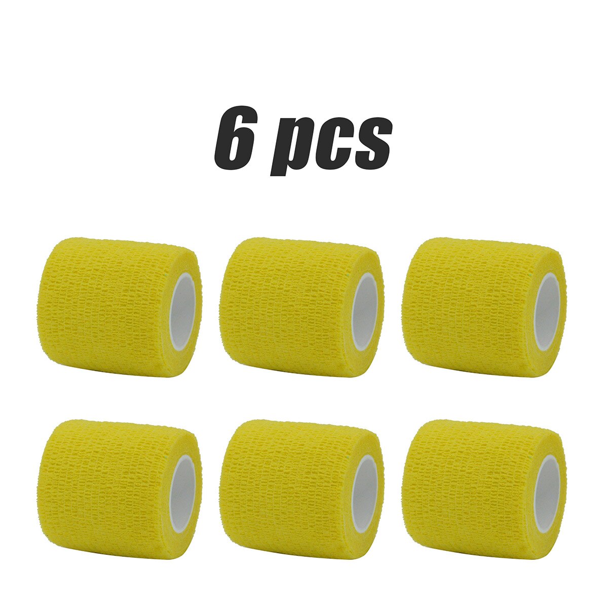 1/6/10Pcs Yellow Sport Self Adhesive Elastic Bandage Wrap Tape Elastoplast For Knee Support Pads Finger Ankle Palm: 6pcs / 15cmX4.6m
