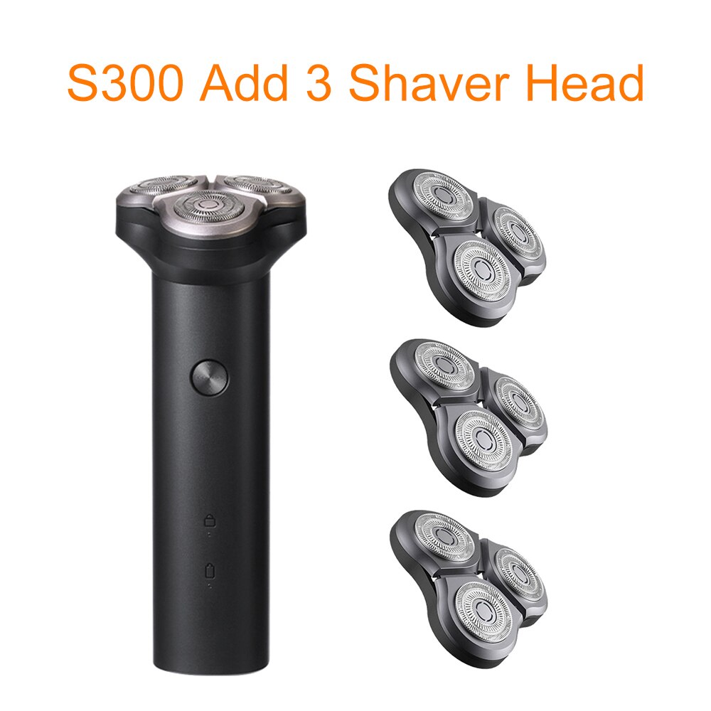 Xiaomi-Afeitadora eléctrica Mijia S300, nueva afeitadora con 3 cabezales, afeitadora IPX7 en seco y mojado, afeitadora de barba, afeitadora con cuchilla lavable,: S300 3 Shaver Head