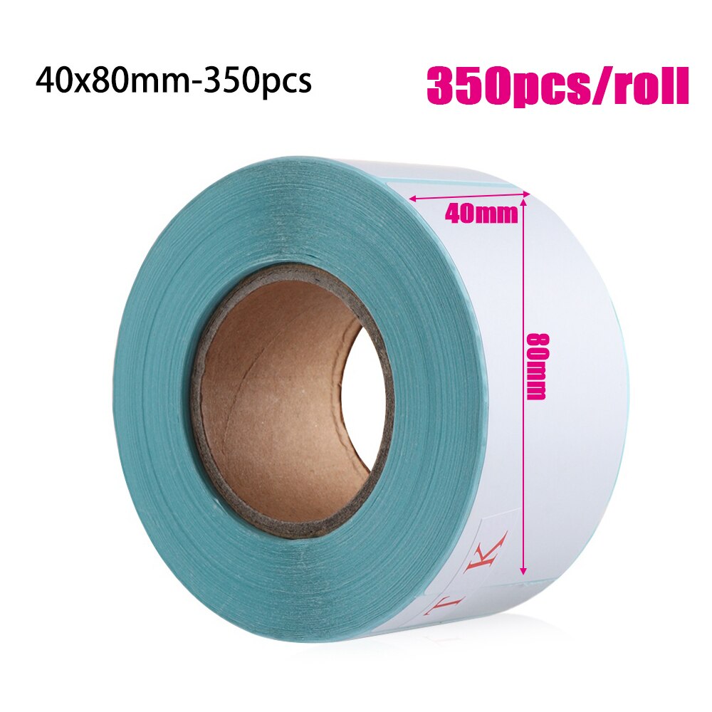 1 rolle Klebe Thermische Etikett Aufkleber Supermarkt Preis Leere Direkt Druck Papier Wasserdicht Paket Schild Druck Liefert: 40x80mm 350Stck