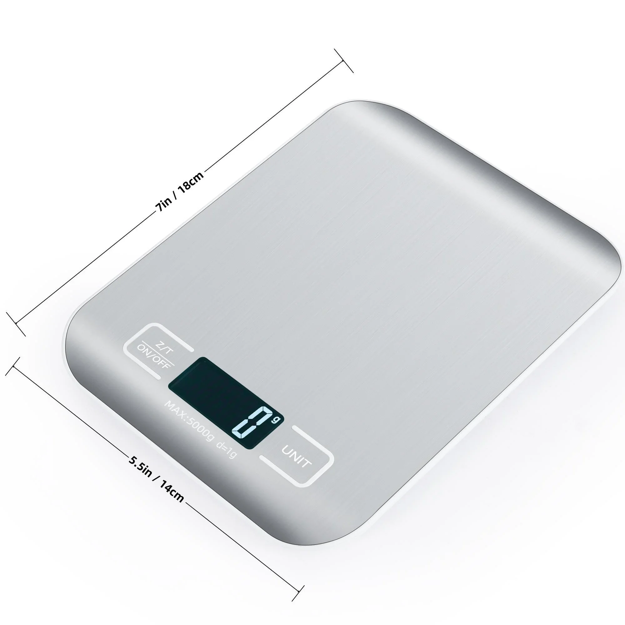 Kitchen Scale,Greater Goods Gray Food Scale,Digital Display Show Weight in Grams,Ounces,Milliliters,and Stainless Steel Platform