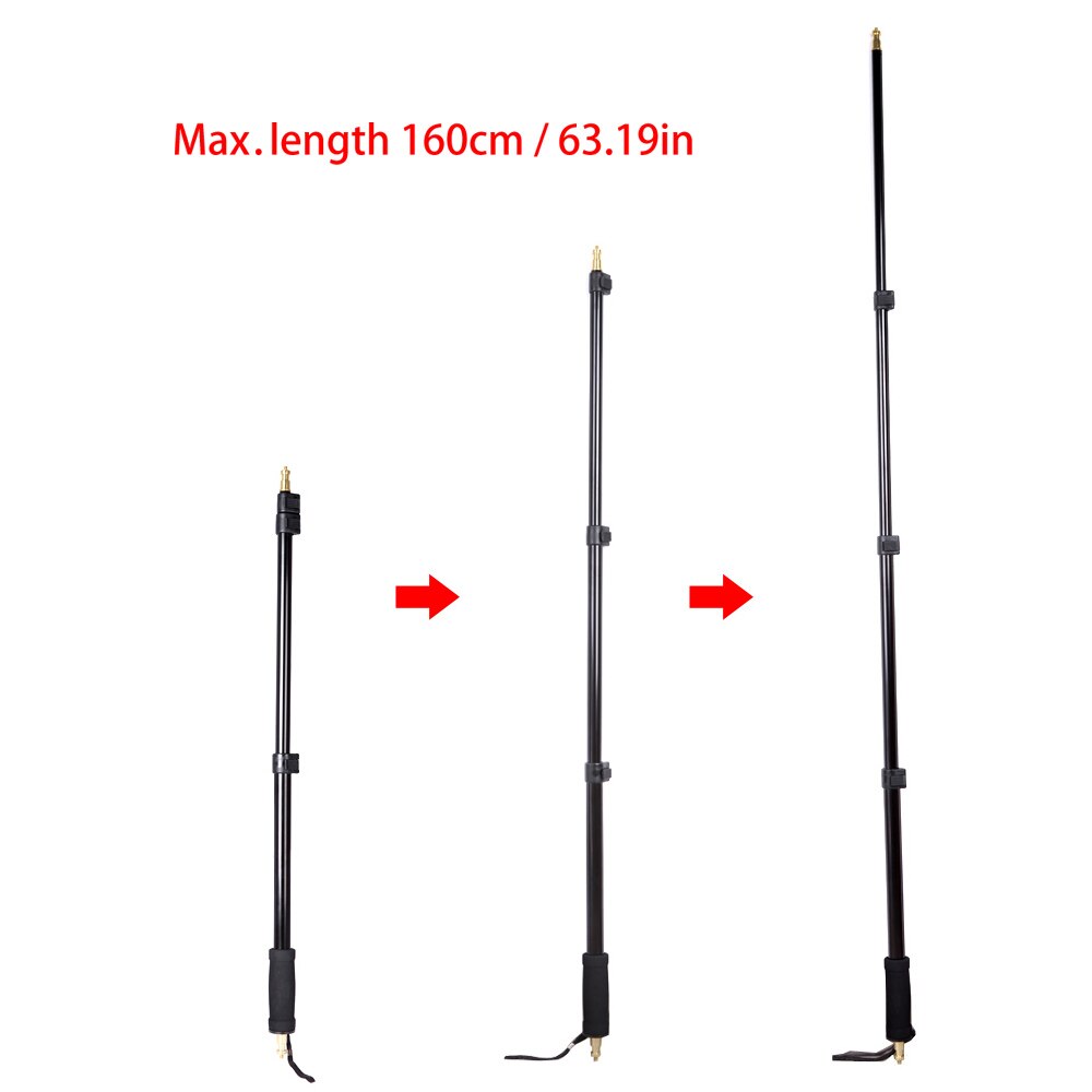 Godox 55~160cm Pole 21-63" Portable Light Boom Rod Pole Stick 1/4" Male Thread for WITSTRO Flash AD180 AD360 Studio Accessories