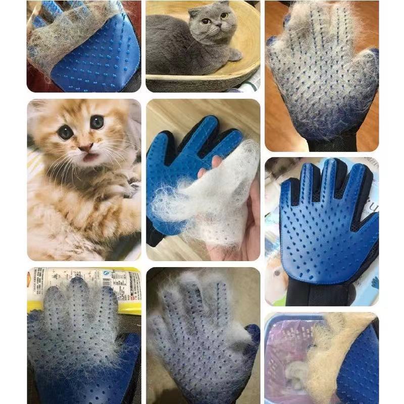 Guante de goma para mascotas, guante de aseo para gatos, peines para el pelo para perros y gatos, herramientas de baño para mascotas, guante de masaje, cuidado, suministros para perros y gatos limpios