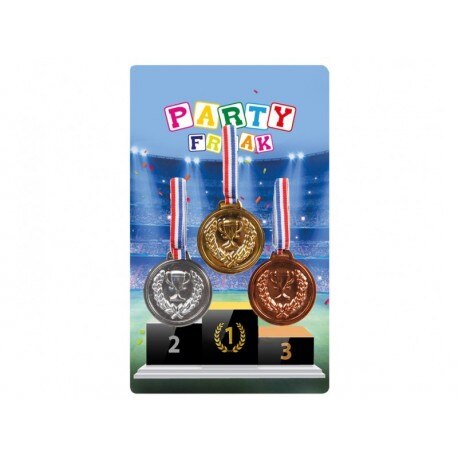 3 Medallas De Juguete Para Niños - Oro, Plata Y Bronce Con Cinta Roja, Blanca Y Azul - Ideal Para Fiestas Y Competiciones Infantiles