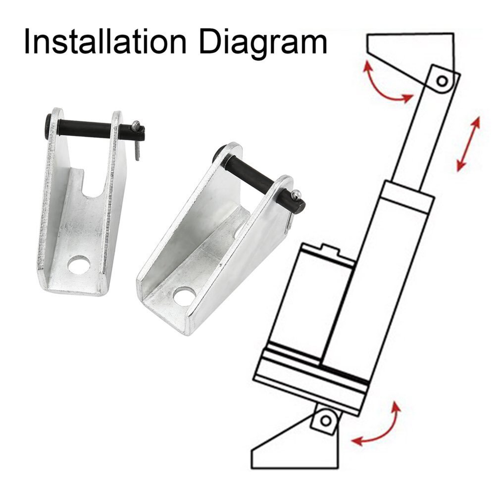 1 Pair Electric Push Rod Motor Heavy Duty Linear Actuator Bracket DC Reciprocating Motor Portable Mounting Bracket silver