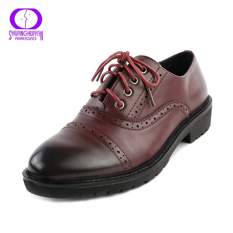 AIMEIGAO Printemps été femmes Chaussures Oxford Collège Style À Lacets À Talons Bureau Dames Chaussures En Plein Air Décontracté Chaussures De Sport Légères: 6