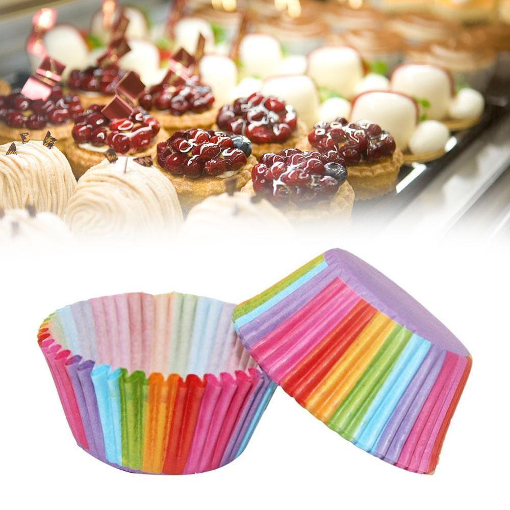Rainbow Color Cupcake Rainbow Cake Paper Cup Liner... – Grandado