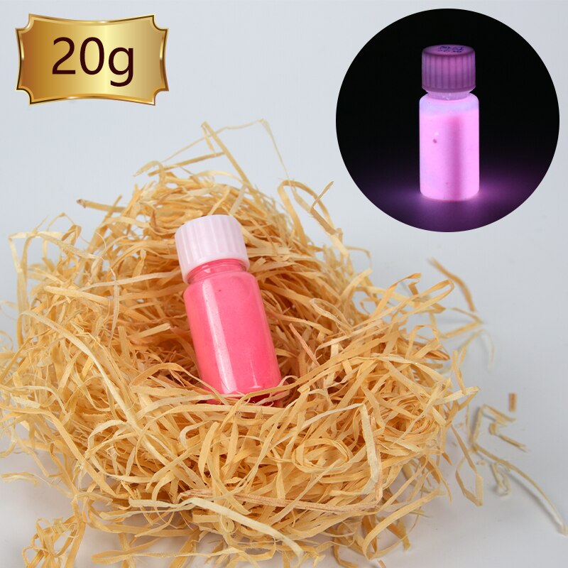 20G Roze Glow In The Dark Fluorescerende Verf Voor Party Nail Decoratie Art Supplies Fosfor Pigment