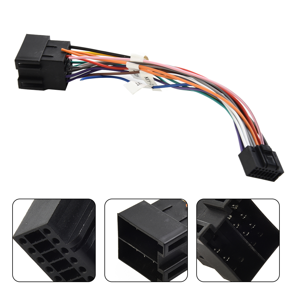 Adaptador de Cable Universal de 16 pines a ISO para coche, conector macho a hembra, cableado para Radio Estéreo automática, accesorio de Cable