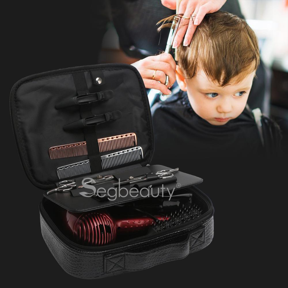Segbeauty étui en cuir de coiffeur, organiseur pour coiffeur mallette à outils, affichage de voyage et de rangement Portable avec Attache pour gilet