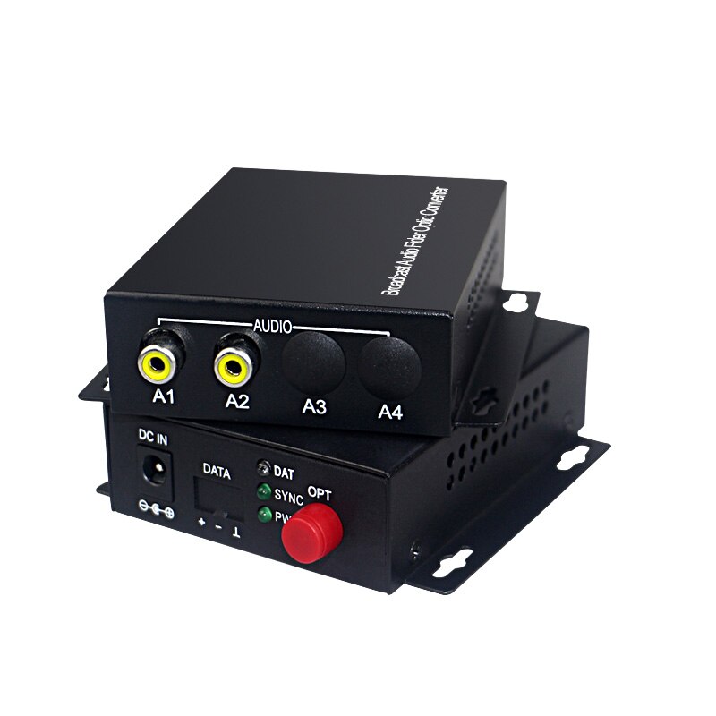 Audio Broadcast Fiber Transceiver 2 kanaals audio optische converter mode single fiber 20 KM