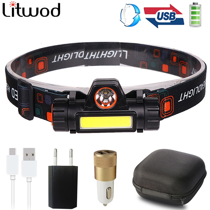 LED-koplamp COB 260° Groothoek 350lm Output Draagbaar Speenlicht 3 Standen Voor Kamperen, Wandelen, Hondenuitlaten, Bouwen, Machines, Vissen LED-koplamp COB 260° Groothoek 350lm Output Draagbaar Speenlicht 3 Standen Voor Kamperen, Wandelen, Hondenuitlaten, Bouwen, Machines, Vissen