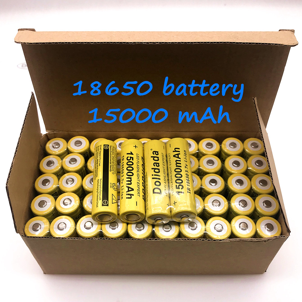 Dolidada 15000 Mah 3.7 V 18650 Lithium Ion Batterijen Oplaadbare Batterij Voor Led Zaklamp/Elektronica