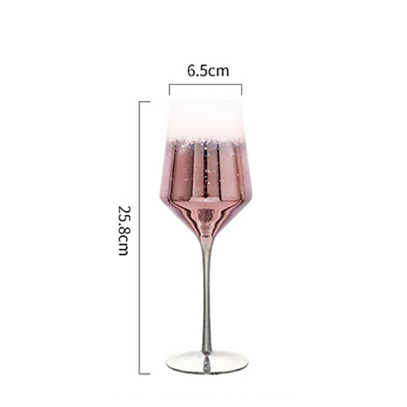 200Ml-480Ml Transparante Sky Kristal Champagne Glas Rode Wijn Bordeaux Beker Collectie Niveau Cup Party Bar: 480ML Pink