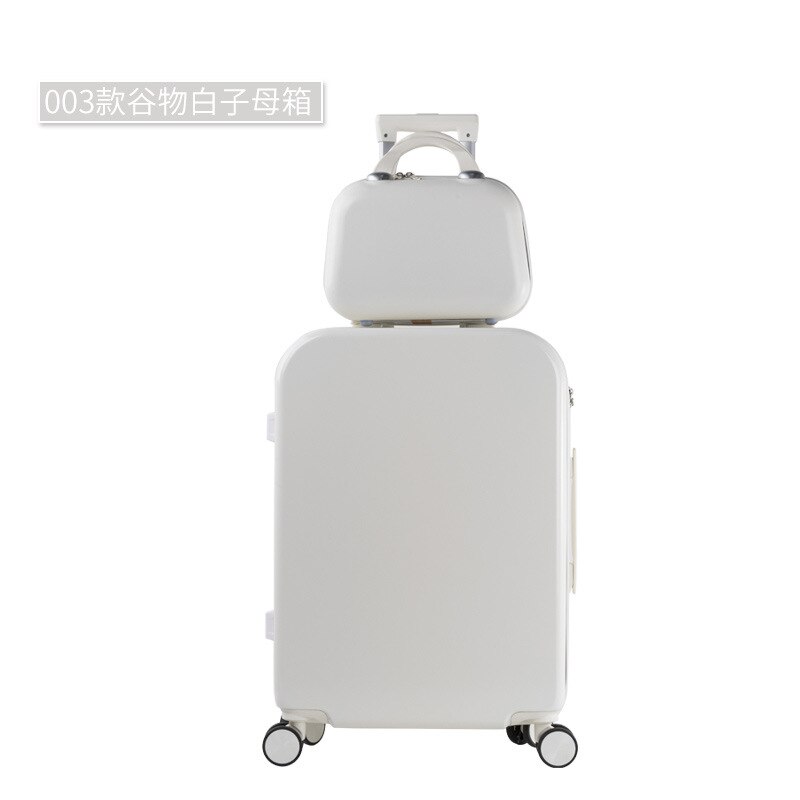 Maleta de viaje sencilla unisex, Maleta de Viaje unisex, pequeña, 20 pulgadas, cubierta de carrito, caja con contraseña: 004 grain white