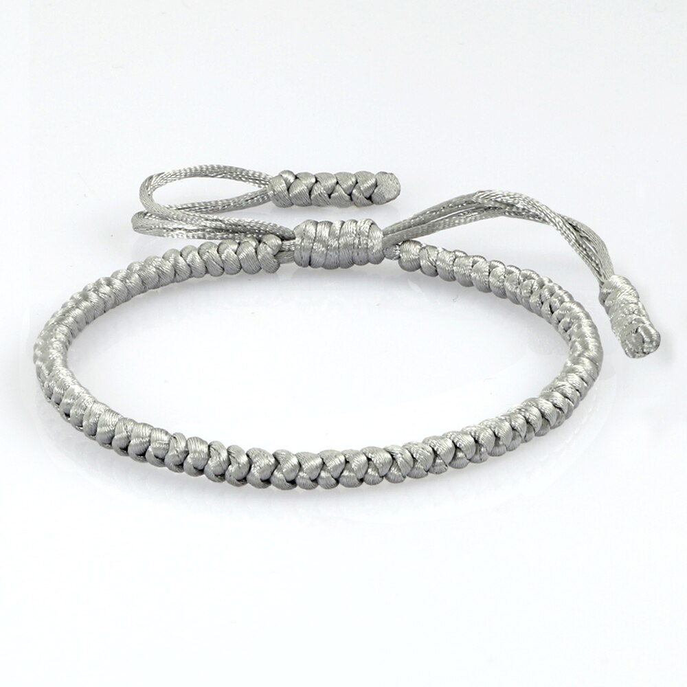 Männer Armband Handarbeit Gewebt Gewinde Geflochtene Armbänder Armreifen Einfache Glück Wrap Seil Frauen Armband Charme Schmuck: Gray