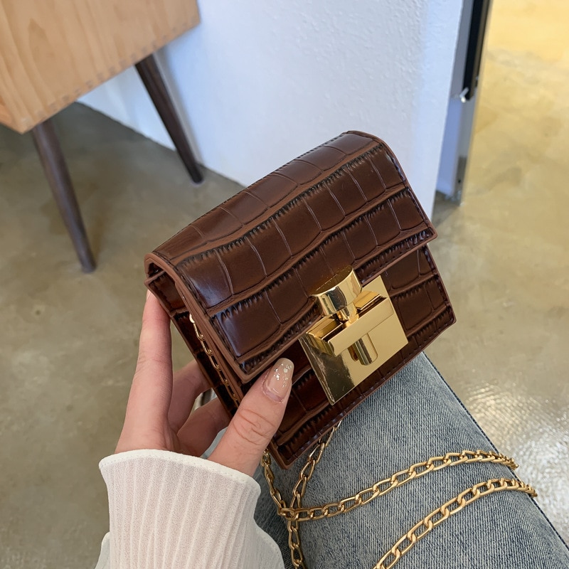 Mini bag female Korean version of the wild texture messenger bag stone pattern small square bag