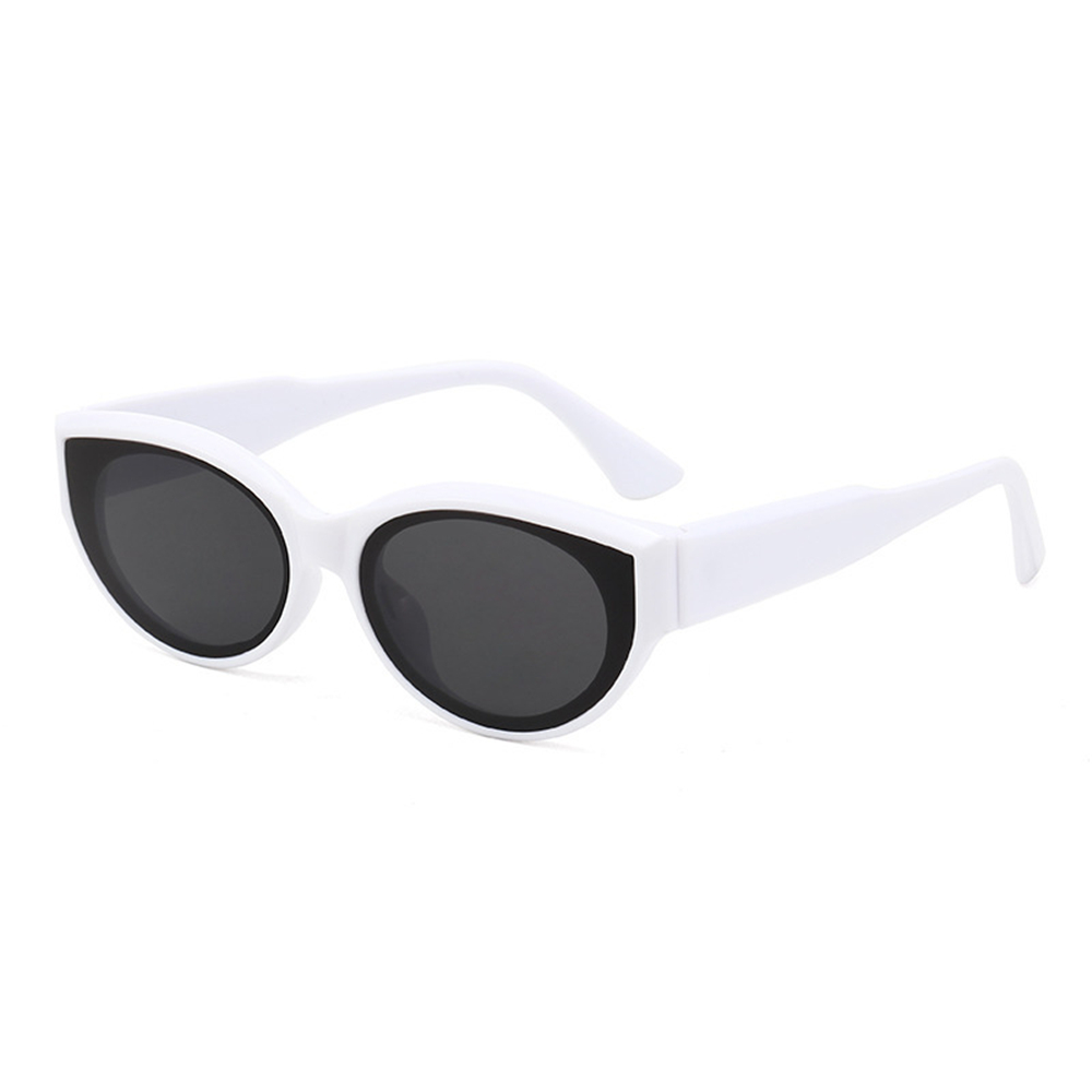 Retro Oval Frame Sunglasses Catwalk Small Frame Sun Glasses Men's/Women's Universal UV Protection Outdoor Travel Eyewear: White