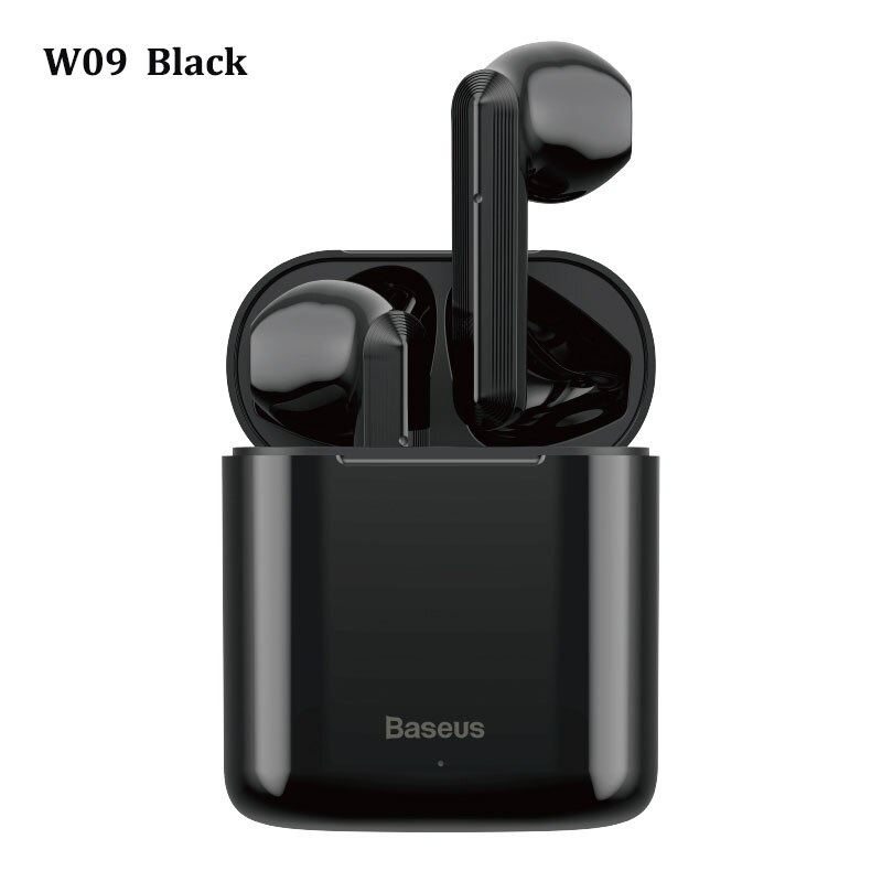 Baseus W04 W09 TWS Bluetooth Earphone 5.0 Headphone Mini Earbuds With Charging Box Stereo Sports True Wireless Headset For Phone: W09 Black