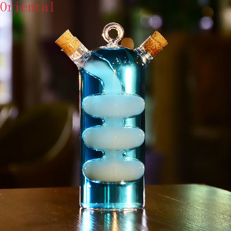 Vasos creativos de cóctel de alta capacidad, Copas de Brandy para whisky, transparente, doble tubo de vidrio, Artículos de bar para Club