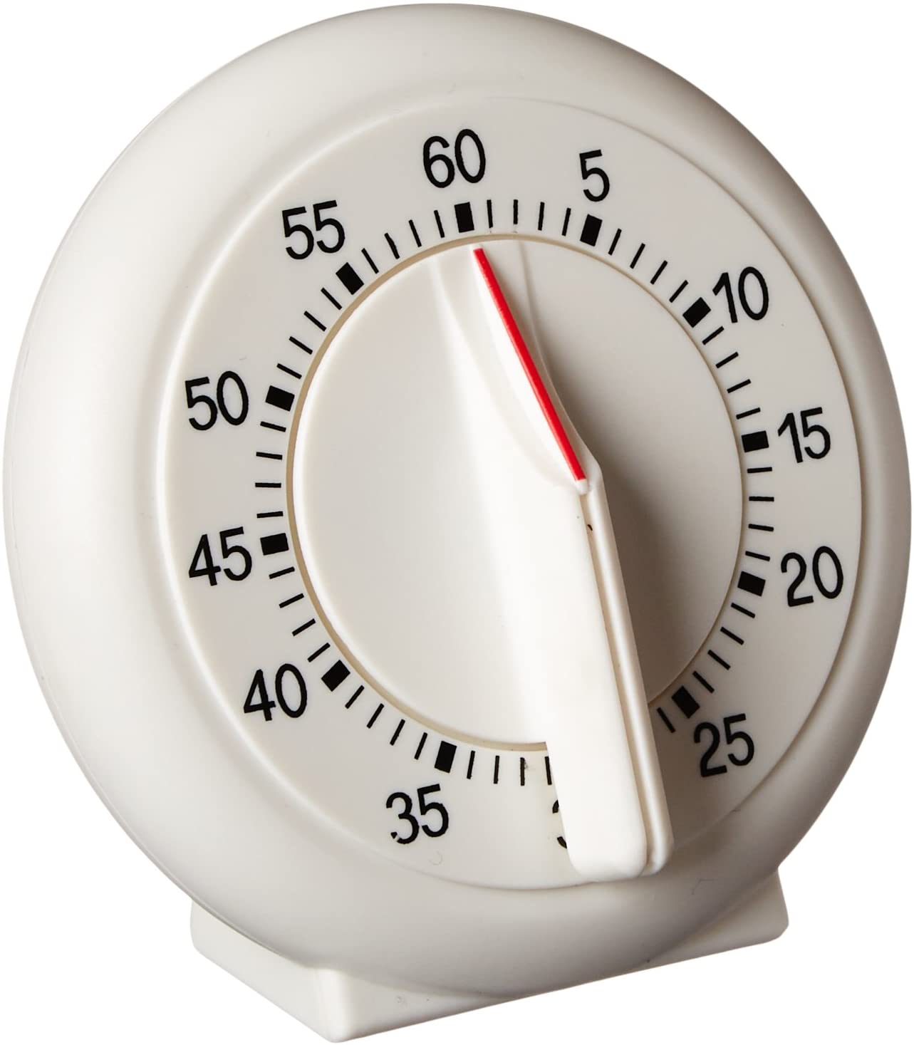 Kitchen Timer 60 Minute - Mechanical Timing - Loud Alarm - for Cooking, Baking, Gym, Homework, or Office Meetings (White)