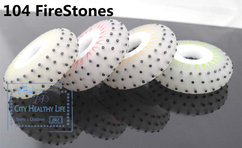 4PCS /lot 90A north light flash wheel with 52 firestones, LED flash skating for inline skates wheel fire stone flint